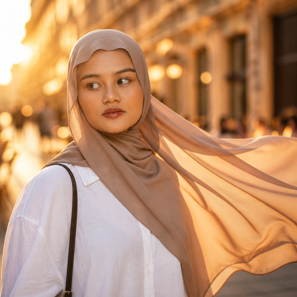 Praline Hijab Chiffon Aimanté